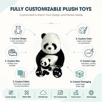 Boneka Panda Raksasa Grosir yang Dapat Disesuaikan, Mainan Plush Lembut, Maskot Realistis, Layanan Sampel Cepat OEM, Mainan Panda