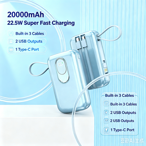แบตสำรอง 20000 มิลลิแอมป์ชั่วโมง ชาร์จเร็วสุด 22.5 วัตต์ สายชาร์จ <span class=keywords><strong>3</strong></span> เส้น (Type-C USB) <span class=keywords><strong>3</strong></span> พอร์ต หน้าจอ LED แสดงผลแบบดิจิตอล ชาร์จอุปกรณ์ได้ 5 เครื่อง - Product Image 1