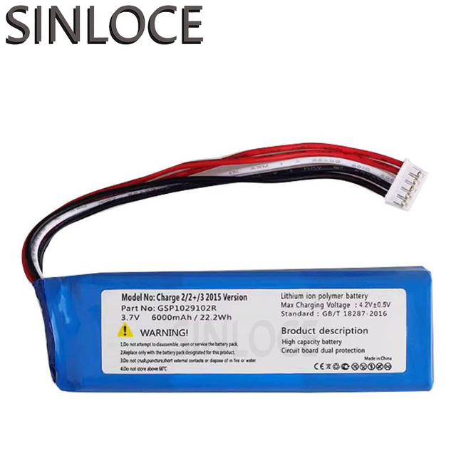 For JBL Charge 2 for  Speaker Digital Battery Replacement 3.7v 6000mAh Model GSP1029102R P763098 210SL