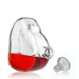 Bouteille en verre transparent de 500 ml en forme de cœur - Product Image 3