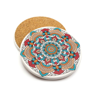 Sous-verre en céramique écologique imprimé UV, 10,8 cm, rond, personnalisé, en porcelaine, pour la décoration de la cuisine et de la table à manger