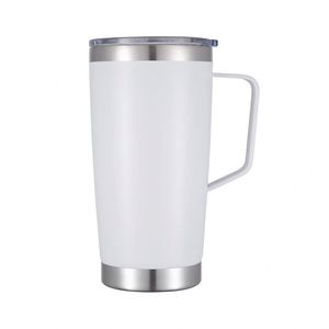 Tazas de café de viaje de acero inoxidable de doble pared de alta calidad de 20 oz con tapas, asa y pajita - Product Image 3