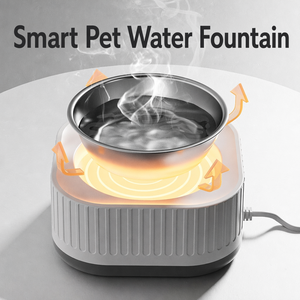 Bebedero Inteligente Eléctrico Ecológico para Mascotas con Calentador, Cuenco de Temperatura Constante, Comedero de Acero Inoxidable y PP Desmontable, Silencioso y Antiderrames - Product Image 2