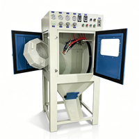 Machine de sablage à double canon 9090 pour quincaillerie, fixations et pièces automobiles – Cabine de sablage entièrement automatique avec panier à roulettes