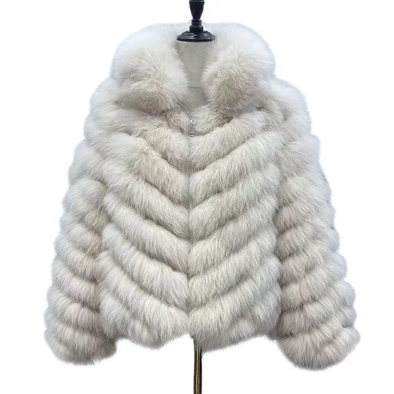 Winter Fashion Casaco De Pele Silk Lining Real Fluffy Fur Coat Reversible Fur Jacket Women