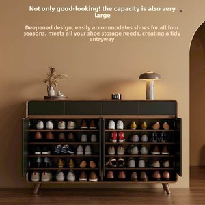 Meuble à chaussures en bois massif avec étagères réglables <span class=keywords><strong>pour</strong></span> entrée et salon, nouveau style chinois, grande capacité, armoire de <span class=keywords><strong>hall</strong></span> - Product Image 4