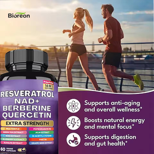 Resveratrolo con NAD+ Berberina Quercetina Estratto di Melograno Integratore Antiossidante a Base di Erbe Prodotto negli USA - Product Image 2