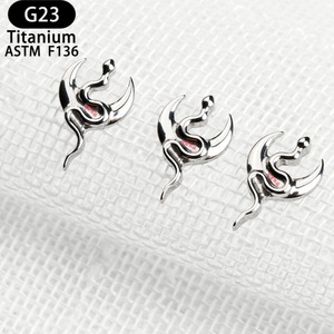 สลักเกลียวรูปงูพระจันทร์ G23สลักเกลียวไทเทเนียม F136 ASTM เครื่องประดับสวมใส่ทุกวัน - Product Image 4