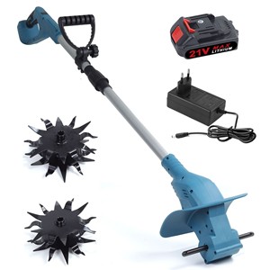 Blue Rotary Tiller 21V Max Lithium Electric Handheld Cultivator 8 Inch Soil Tillage - Product Image 4
