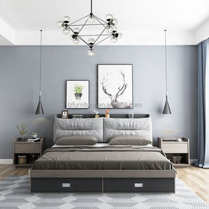 Foshan Furniture Wooden Bed Frame with <b>Storage</b> Double Queen Bed Frame with Drawers For Hotel Apartmetn - Product Image 3