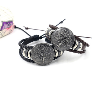 Accessori per ragazzi dimensioni regolabili personalizzato albero della vita Multi-strato Charm braccialetto tessuto a mano per gli uomini - Product Image 6