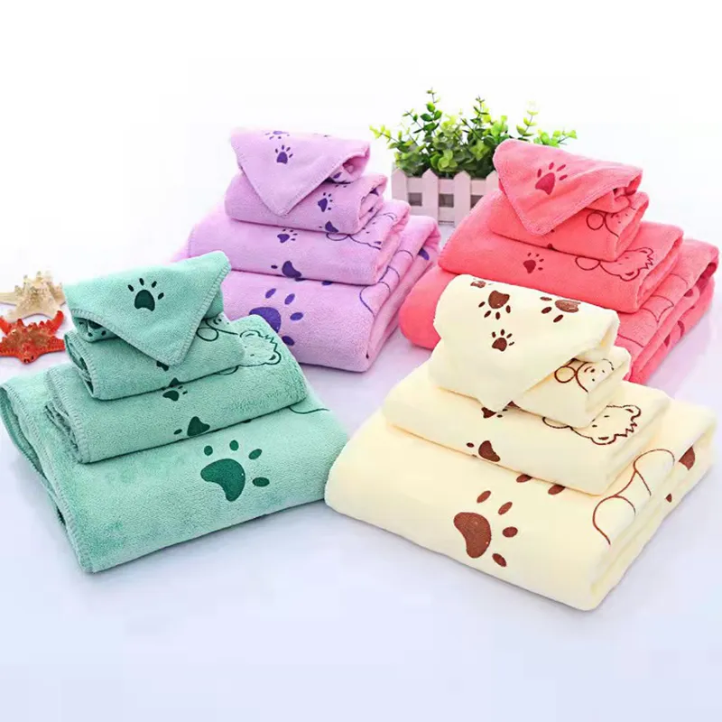 Textile high quality microfiber 300 gsm hotel face towel novelty beach bath towel 3 pcs decorative towels set for bathroom