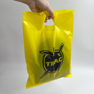 Sac en plastique personnalisé avec poignée découpée, poignée perforée, sac de shopping en polyéthylène pour l'emballage de cosmétiques, de produits de beauté et d'extensions de cheveux - Product Image 4