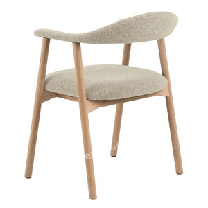 Chaises d'appoint de cuisine rembourrées en <span class=keywords><strong>tissu</strong></span> moderne <span class=keywords><strong>Chaise</strong></span> de salle à manger de ferme avec coussinets Chaises de salle à manger en bois <span class=keywords><strong>beige</strong></span> - Product Image 5