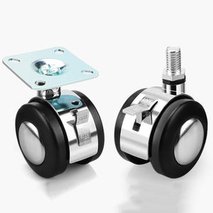 BOKE 2-Zoll-stumme Zink legierung Flache Spindel schraube Universal Wheel Office Chair Schrank rollen mit Bremse für Wohnzimmer - Product Image 1