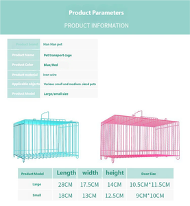 Premium Sağlam Demir Tel Evcil Hayvan Kafesi Hamster Tavşan Taşıma Taşınabilir Katlanabilir Küçük Büyük Yatak Bölmeleri Güvenli Evcil Hayvan Seyahati - Product Image 6