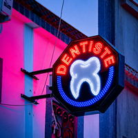 Enseigne lumineuse LED ronde personnalisée, lettres en acrylique, boîte à lumière publicitaire pour logo de magasin, clinique, cabinet dentaire, atelier de réparation