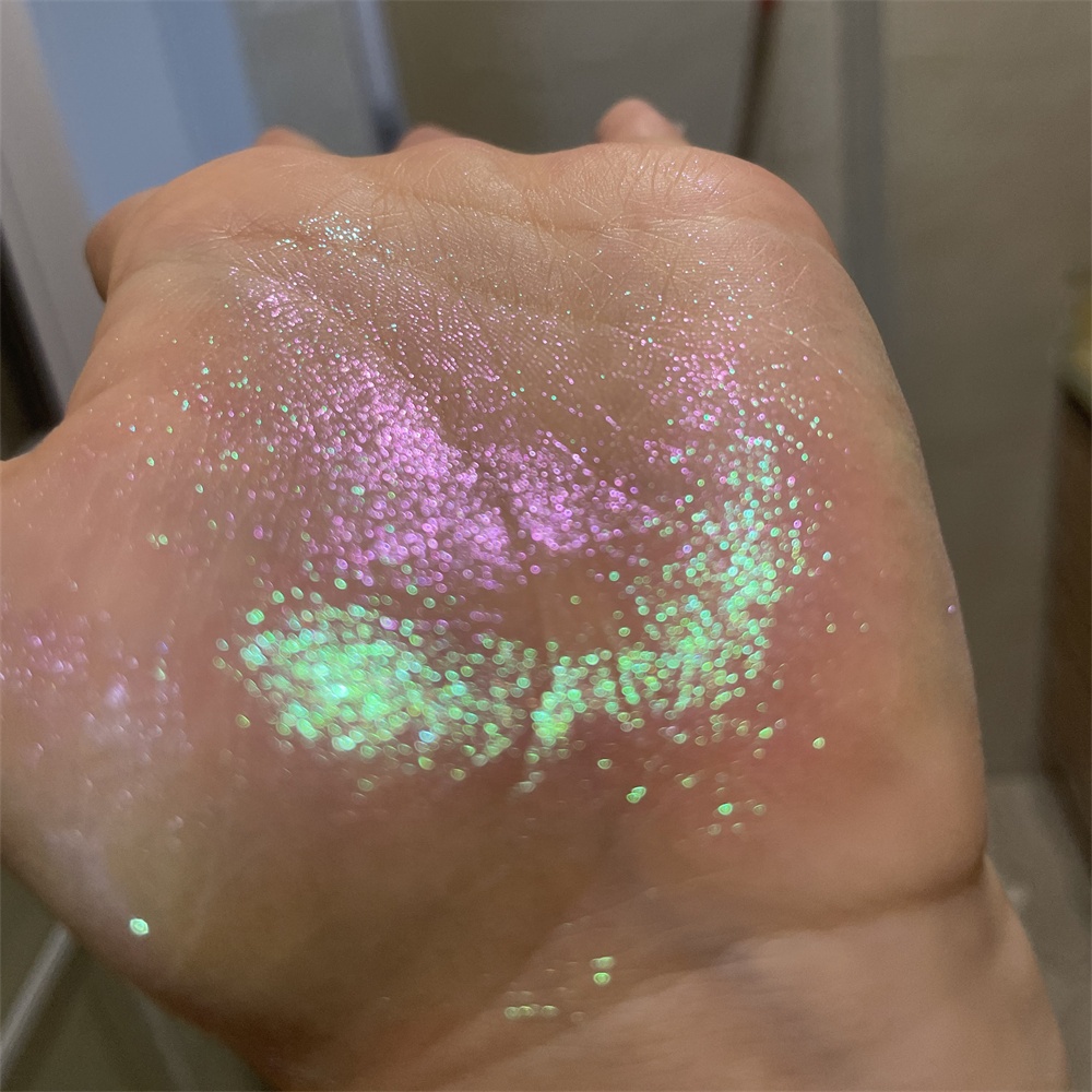 Duochrome хайлайтер, белые переливающиеся тени для век хамелеон, свободный блестящий порошок, пигмент