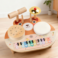 Table d'activités musicales en bois 5-en-1 pour tout-petits, jouet musical Montessori, ensemble d'instruments de percussion sensoriels avec maillets