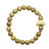 Gelang Manik Kayu Cendana Hijau Alami Unisex-Gaya Hutan Ramah Pelajar Sentuhan Lembut Halus Tasbih Doa Buddha