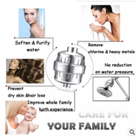 Filtre à eau de douche domestique populaire à 15 étages en plastique à charbon actif alcalin nouveau KDF pour l'élimination du chlore