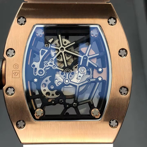 2026 New Luxury Diamond-Embedded 035 Rose Gold Men's Automatic Mechanical <b>Watch</b>, High-Quality Fashion Hollow Skeleton Dress - Product Image 5