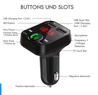 B2 Niedriger Preis Auto USB Mp3 Player Bluetooth FM Sender Mit 2 USB Ladegerät
