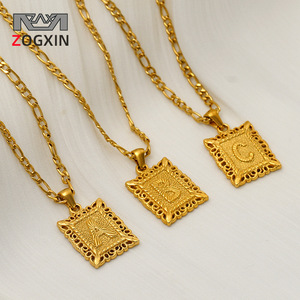 ZOGXIN Gold Plated Stainless Steel Letter Pendant Necklace For Women Fashionable Alphabet Chain Jewelry Gift Accessory - Product Image 1