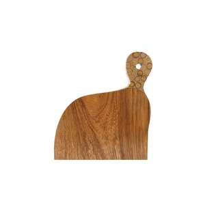 Esta tabla de cortar ecológica de 31 cm, hecha de madera de Suar, presenta un elegante borde de bambú, perfecta para usar en cualquier cocina. - Product Image 2