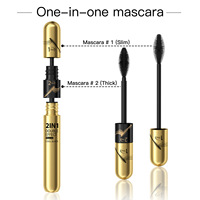 2-en-1 Liquide minéral à double effet pour allonger, recourber, intensifier, waterproof, longue tenue, anti-agglomération, effet frais