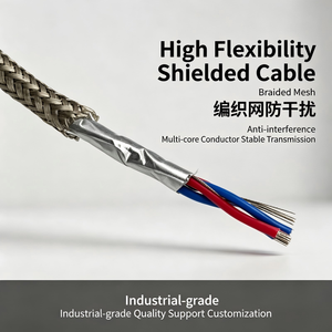 <strong>XINQIAO</strong> High Density Tinned Copper Solid Braided Shield Cable Multi Color Core Industrial Transmission Shielded Optical Cable - Product Image 5