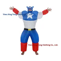 Costume gonflable en polyester Echo avec cape pour fête d'Halloween, spectacle et événement de clown