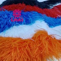 Frange de plumes d'autruche 1, 2 ou 3 plis sur cordon pour couture, idéale pour robes de mariée, vêtements et garnitures à franges