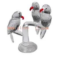 Оптовая продажа, элегантные трехмерные попугаи с прозрачными кристаллами для рождественских подарков