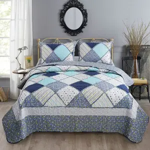 Toptan 2021 yeni stil sıcak satış geometrik kantha yorgan yatak örtüleri el yapımı yorgan yumuşak ve rahat yorgan