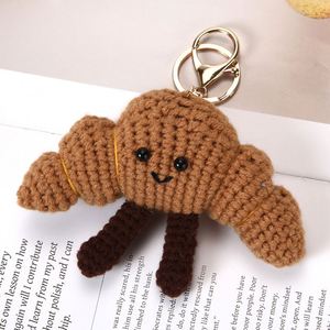 2025 Handmade Crochet Croissant Toast Vegetable Cloud Keychain Mini Cute Wool Knitted Woven Soft <b>Bag</b> Pendant Accessories <b>Gift</b> - Product Image 4