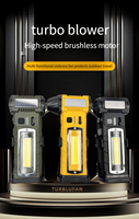 Souffleur d'air comprimé portable d'extérieur, puissance super forte, ventilateur F020 avec 3 buses, lumières LED, turbo souffleur