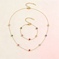 Fatingna Femme Mode Plaqué Or Collier Harnais Bracelet Ensemble de Bijoux pour Occasions Cadeaux