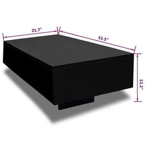 BSCI Factory Direct High-<b>gloss</b> Coffee Table, Block Rectangular Center Table Living Room Furniture Centre - Product Image 4