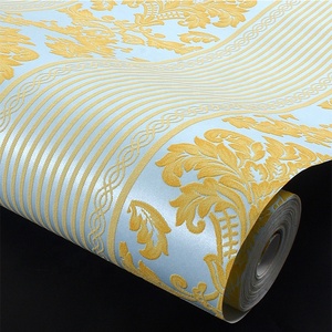 Papel Tapiz Texturizado con Estampado de <span class=keywords><strong>Damasco</strong></span> Negro y Amarillo para Sala de Estar, Dormitorio, Decoración del Hogar, Papel Tapiz No Tejido - Product Image 5