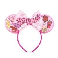 2025 mignon fête d'anniversaire décorations dessin animé gâteau couronne joyeux anniversaire Sequin arc souris oreilles bandeau pour enfant