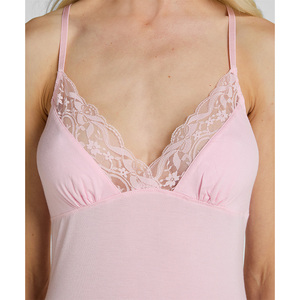 Chemise de nuit en modal pour femme avec dentelle, personnalisable OEM, marque privée, taille standard OEM, <span class=keywords><strong>nuisette</strong></span>, vêtement de nuit - Product Image 4