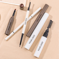 Kit de sourcils personnalisé avec logo, ensemble 3-en-1, cosmétiques de haute qualité, crayon à sourcils, maquillage végétalien avec gel et teinture pour sourcils
