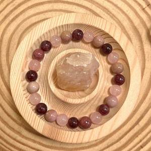 Bracelet en pierre naturelle avec perles de verre colorées, pierre de naissance, sans intermédiaire, support après-vente - Product Image 1