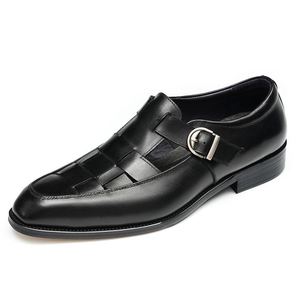 Sandales plates décontractées d'été pour hommes, en cuir véritable respirant de haute qualité, nouveau modèle 2026, pour la marche en extérieur - Product Image 2