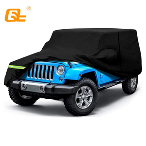 Housse de voiture noire imperméable adaptée au <span class=keywords><strong>Jeep</strong></span> <span class=keywords><strong>Wrangler</strong></span> <span class=keywords><strong>2</strong></span> portes 1987-2022, toutes saisons, avec fermeture éclair, protection contre la neige, la pluie, la poussière et la grêle - Product Image 1
