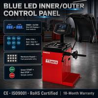 Balanceadora de Ruedas Automática GATmatic KWB500, con LED Azul, Precisión de 1g, 8S, 10-24 Pulgadas, 65kg, Multi ALU, Certificación CE