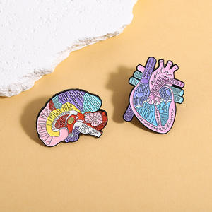 Broche médicale en métal gravée, cerveau, organes humains, cortex cérébral, badge, broche en émail médical pour médecin et infirmière - Product Image 5