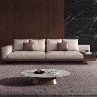 Canapé de rangement en cuir véritable minimaliste italien : Salon de luxe, design moderne et minimaliste, grand format, design en ligne