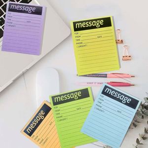 Colorful Multi-Color Sticky Notes Fluorescent Horizontal Line Message Memo <b>Pad</b> Strong Adhesion Planner for Study Office - Product Image 5